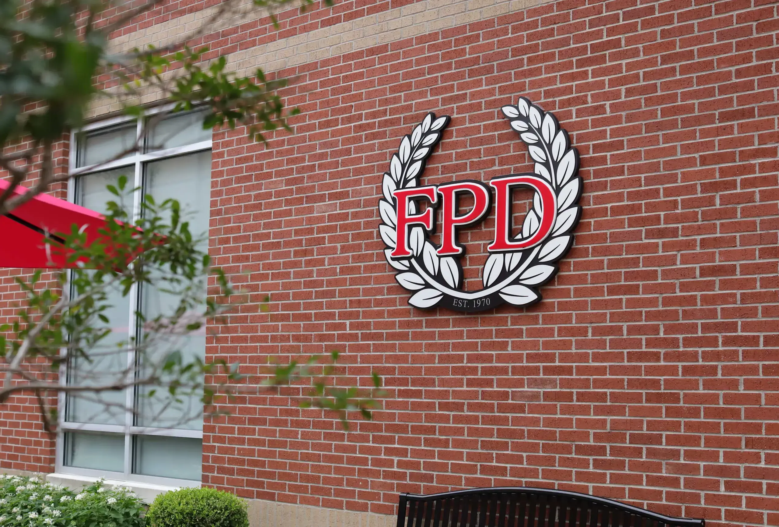 FPD logo displayed on a building