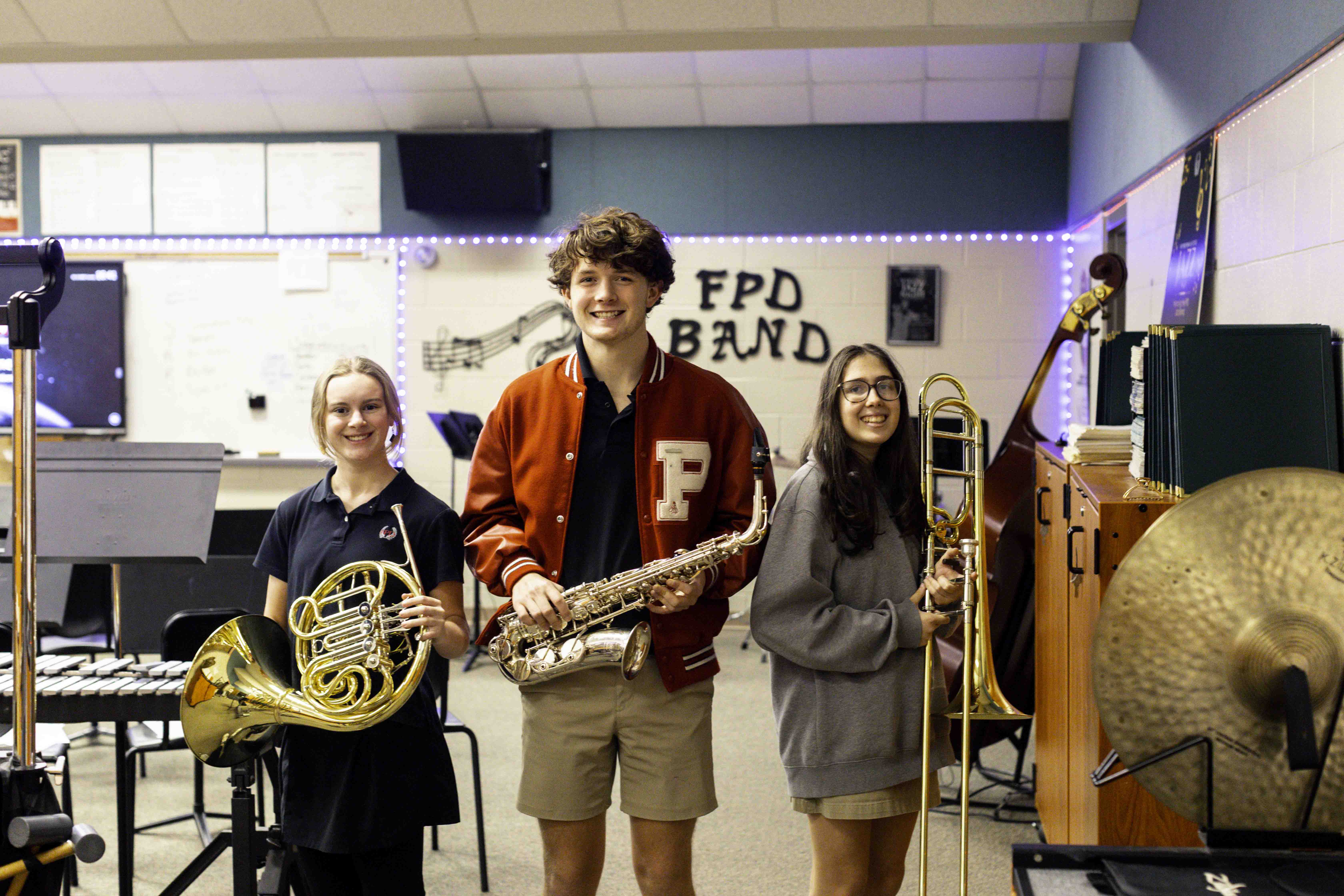 Oliver Hunt, Sophia Baker, and Caitlyn Walthall at District Honor Band