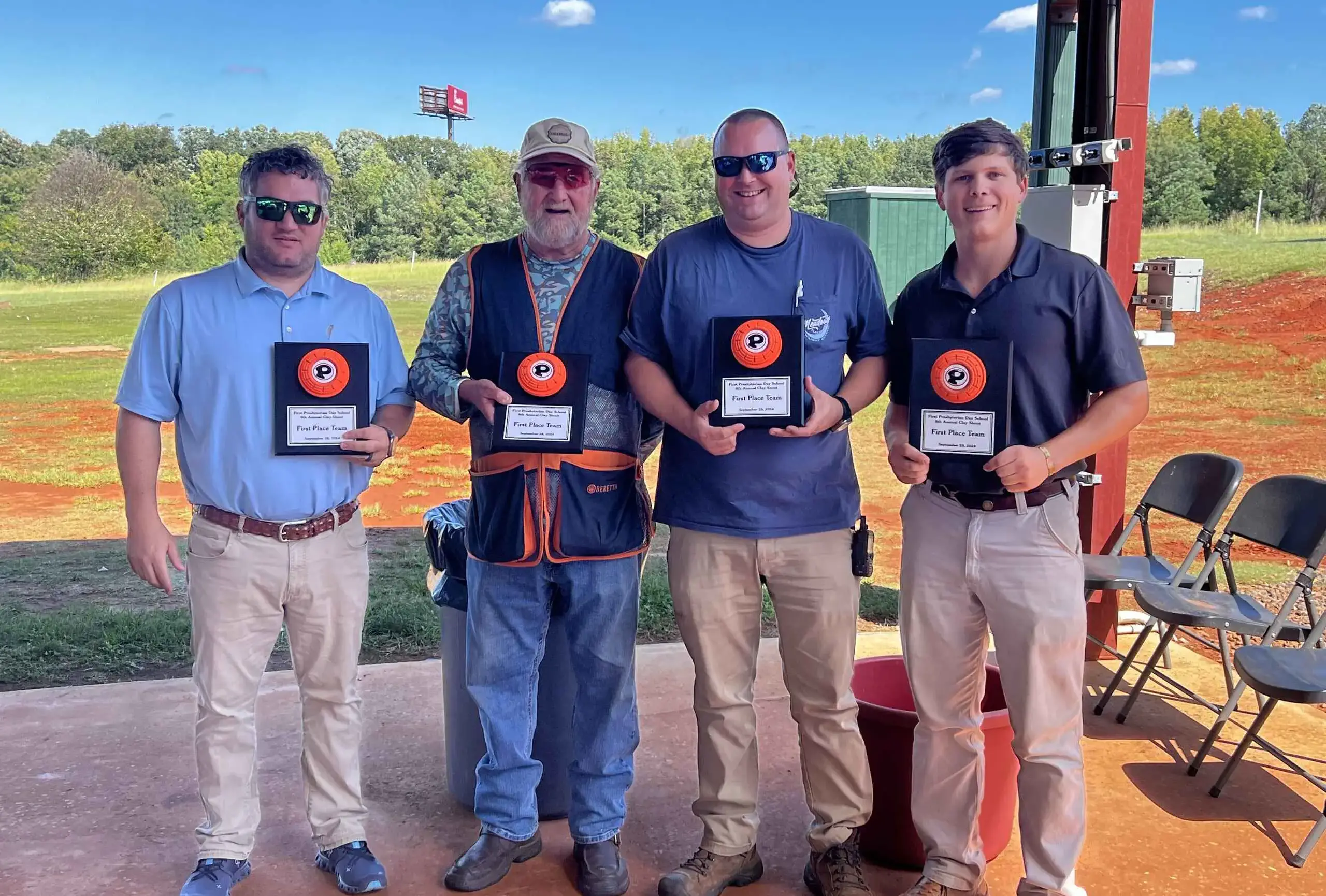 Winning team from the Clay shoot