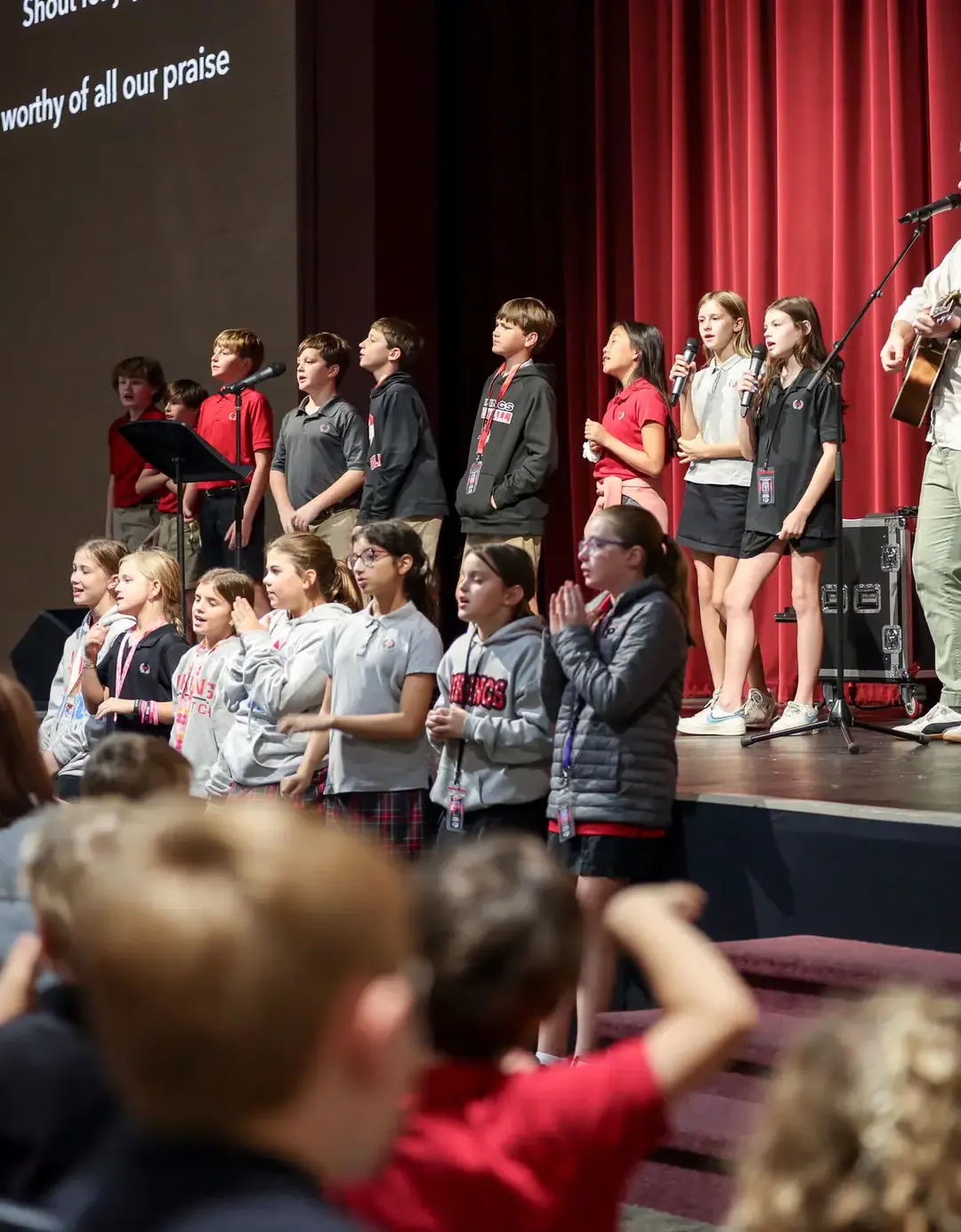 Praise and worship at the elementary chapel