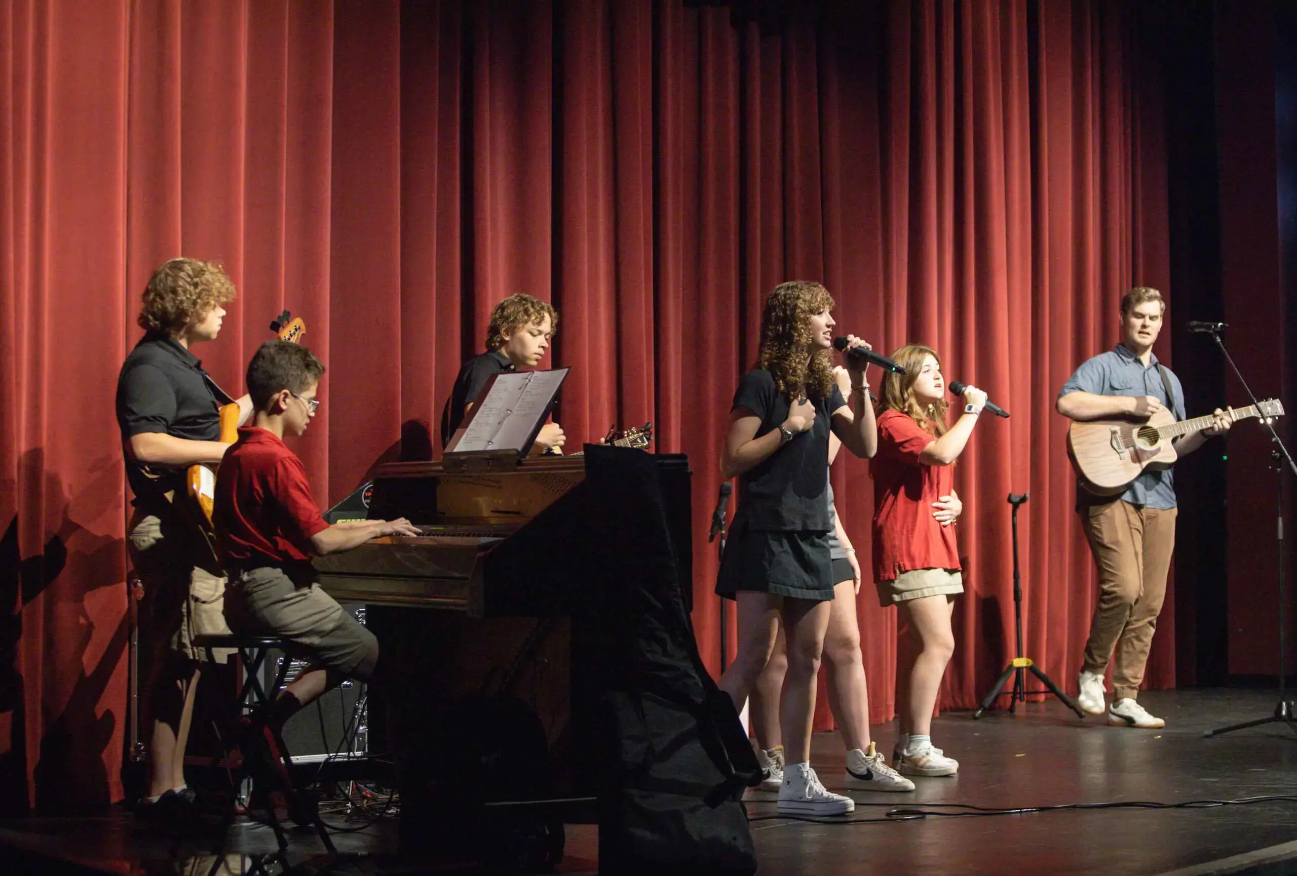 Student lead chapel worship.