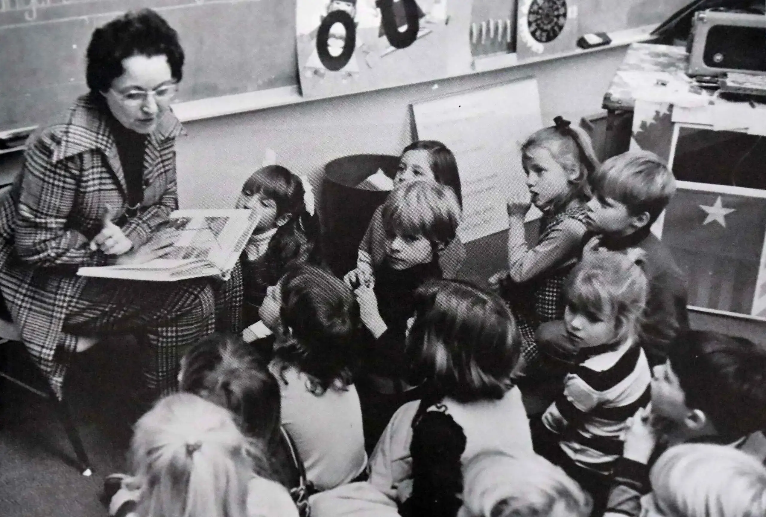 Classroom of elementary students at FPD in the early 1970s.